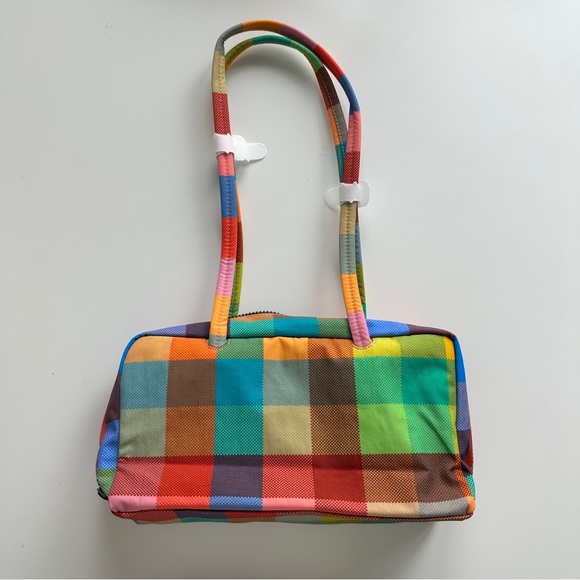 NWT BAGGU Madras Bowler Bag - Picture 2 of 2